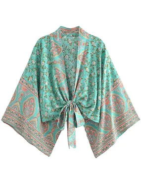 Mint Boho Kimono Wrap Top