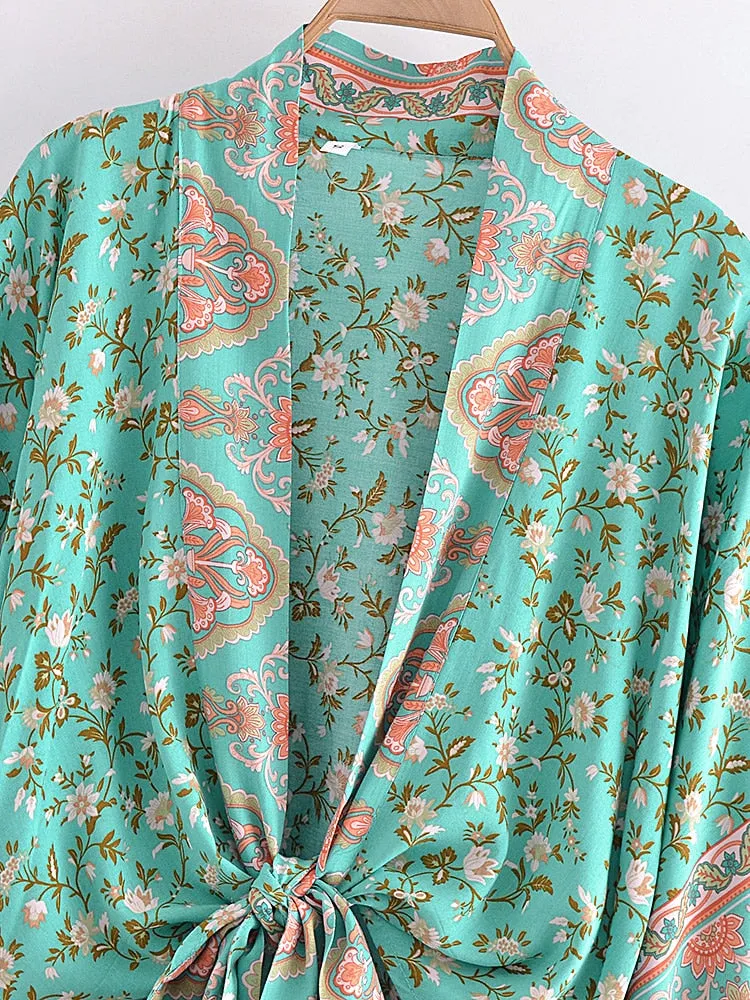 Mint Boho Kimono Wrap Top