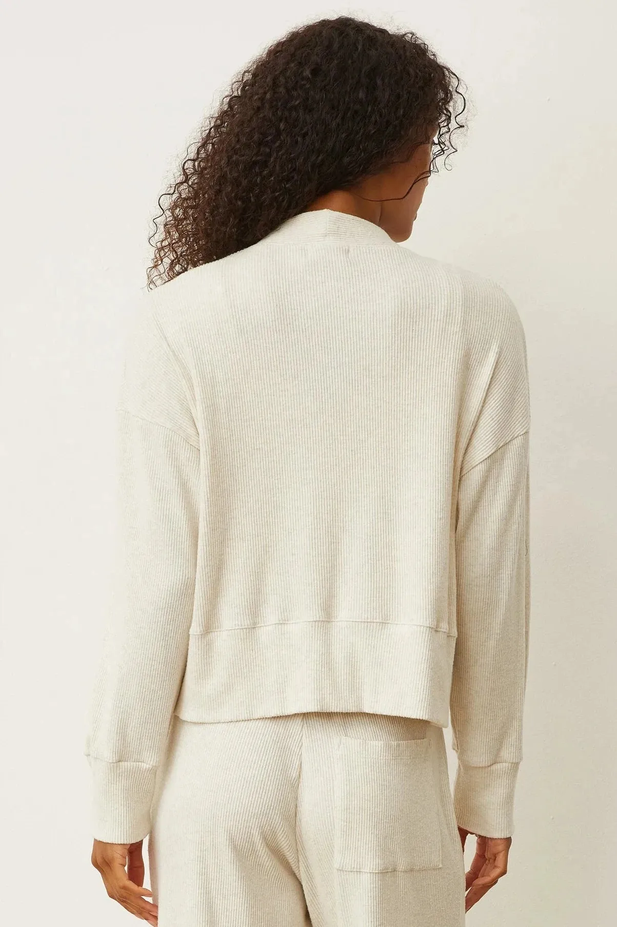 Monrow Brushed Rib Cardigan