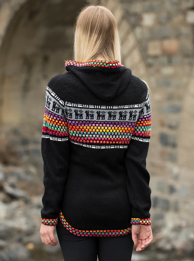 Multicolored Alpaca Hoodie for Women