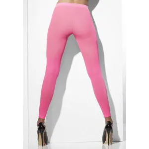 Neon Pink Opaque Footless Tights