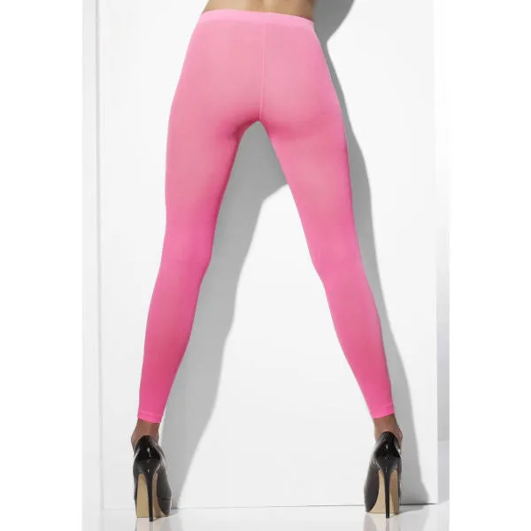 Neon Pink Opaque Footless Tights