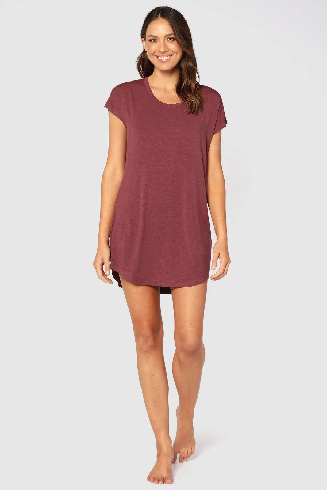 Niah Night Dress - Burgundy