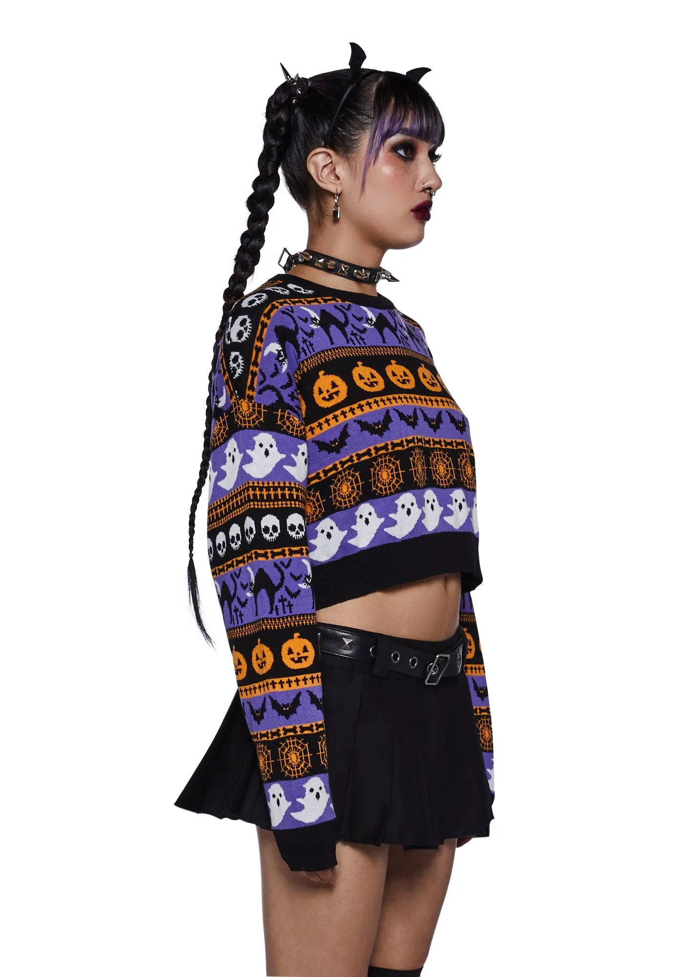 Night Of Spooks Crop Sweater