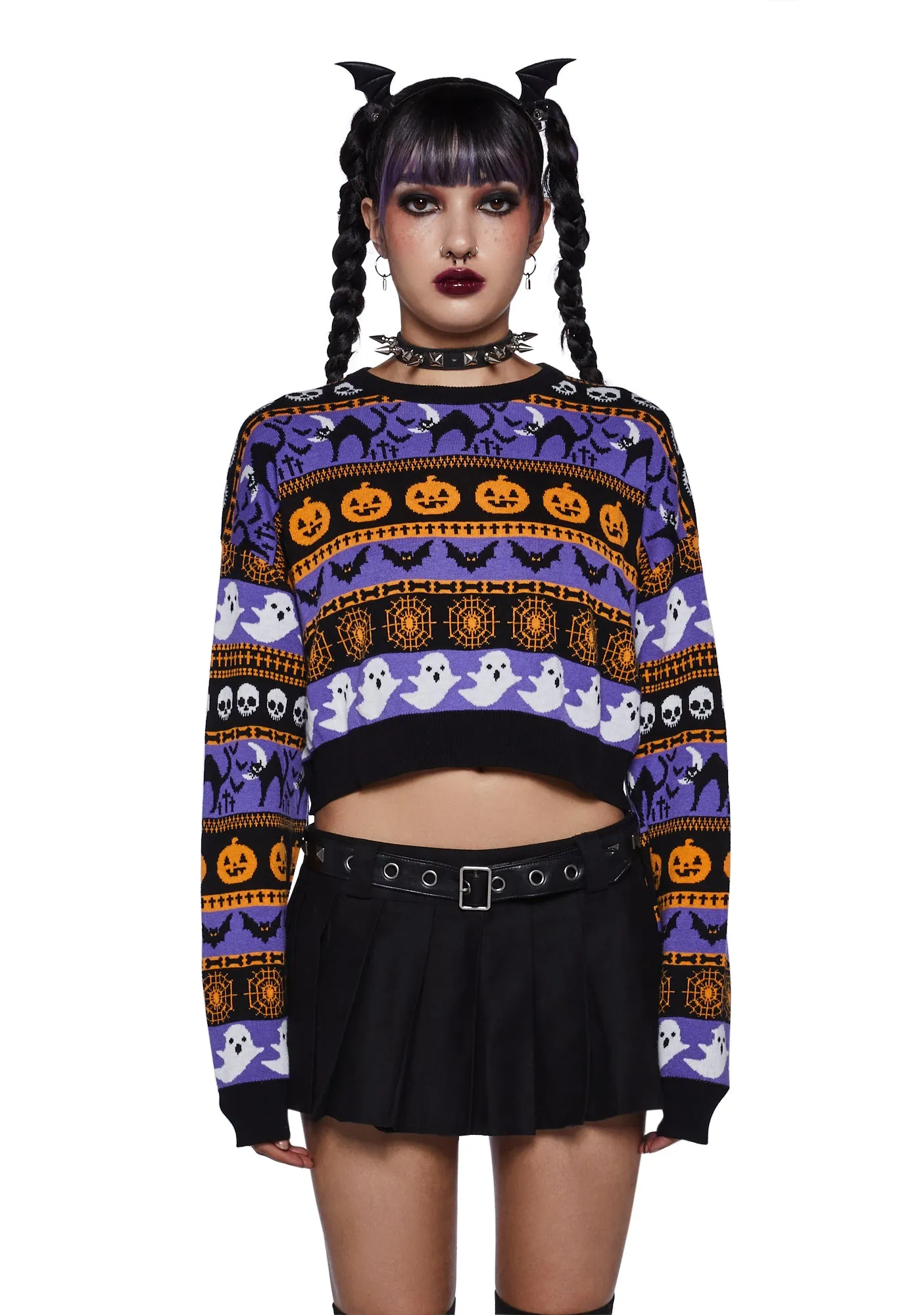 Night Of Spooks Crop Sweater