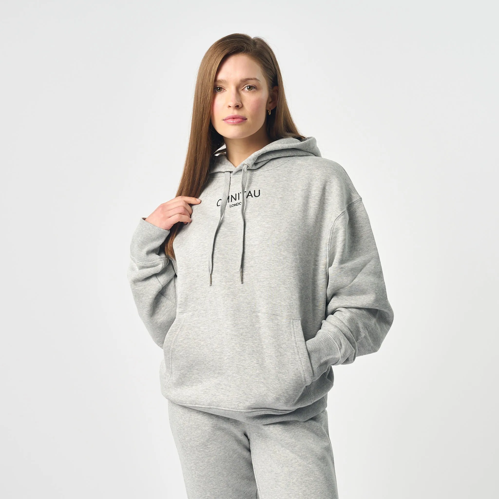 Omnitau Women's Oversized Organic Cotton Hoodie - Heather Grey