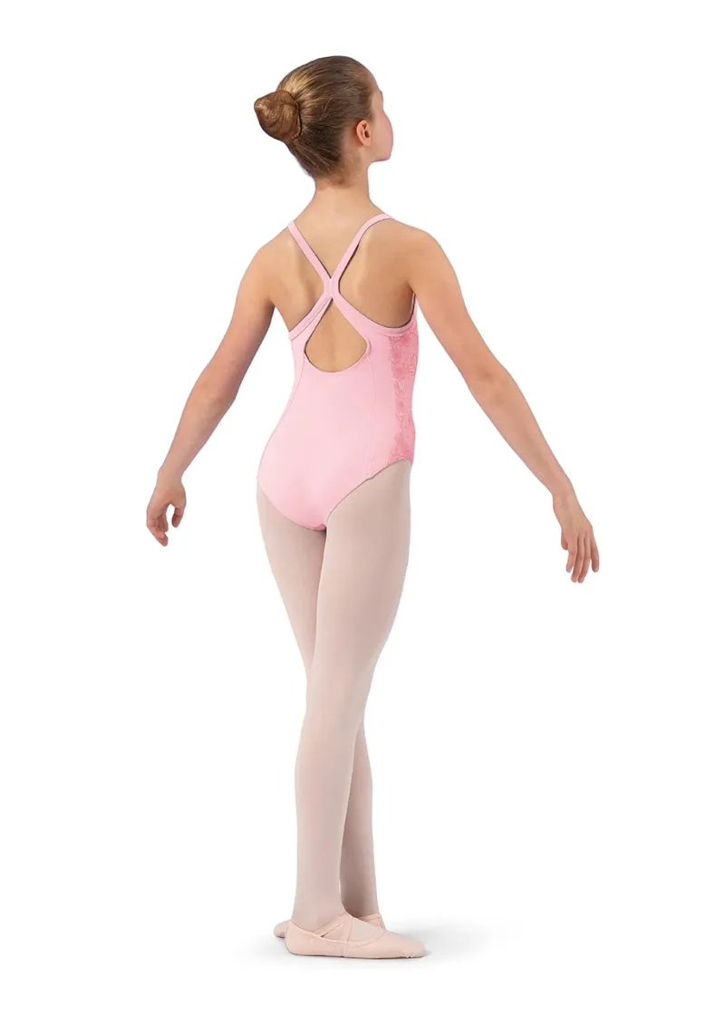 ON SALE Lace Print Racerback Youth Camisole Leotard (Candy Pink)