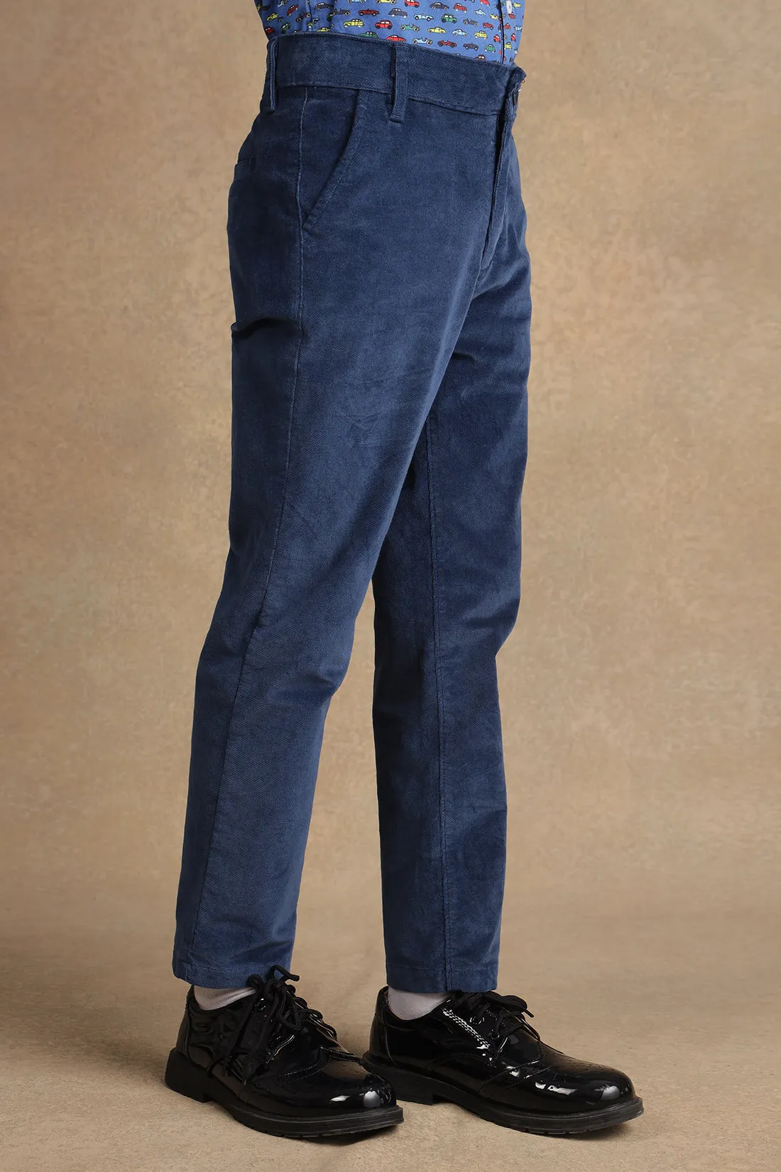 One Friday Kids Boys Navy Blue Straight Fit Trouser