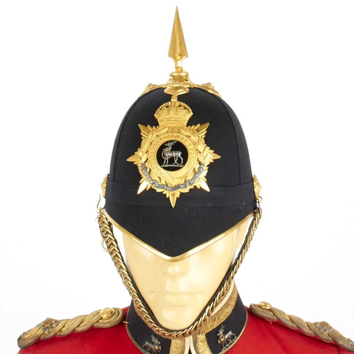 Original British Royal Warwickshire Regimental Uniform Set with Blue Cloth Helmet