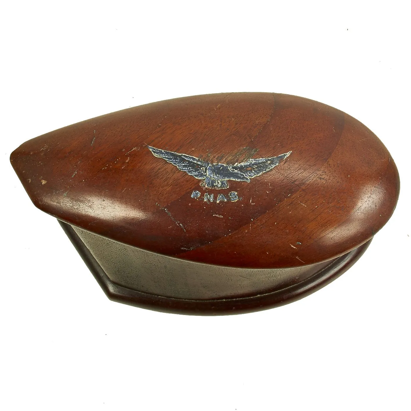 Original British WWI Royal Naval Air Service Propeller Section Souvenir Box with Ribbon Bar