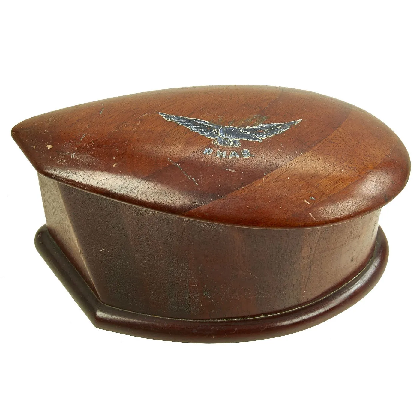 Original British WWI Royal Naval Air Service Propeller Section Souvenir Box with Ribbon Bar