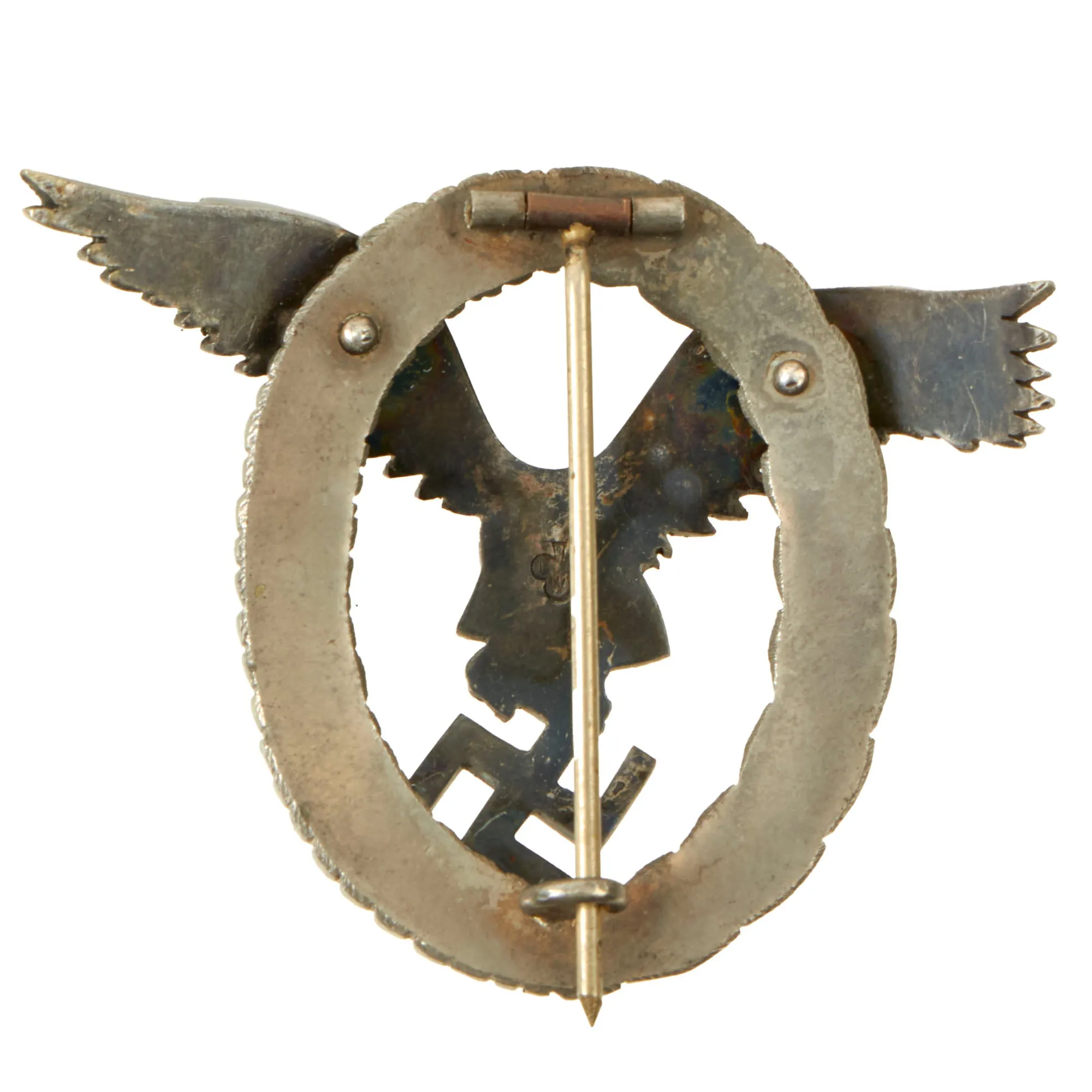 Original German WWII Early Tombak Luftwaffe Pilot's Badge by Brüder Schneider Wien - Flugzeugführerabzeichen