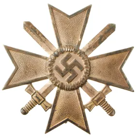 Original German WWII Early Vaulted War Merit Cross KvK 1st Class with Swords - Unmarked - Kriegsverdienstkreuz