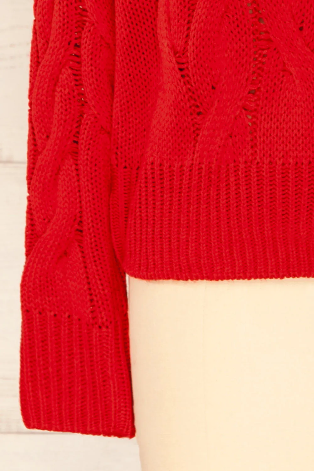 Paide Red | Cable Knit Sweater