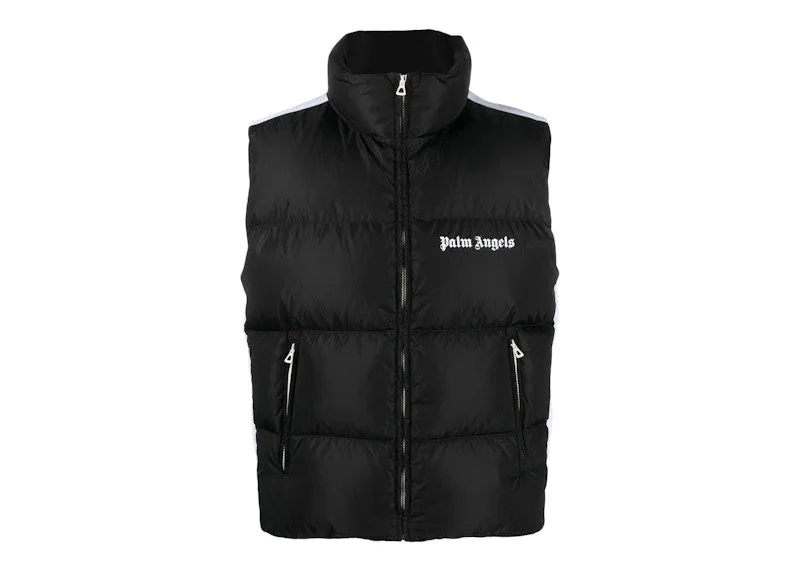 Palm Angels Logo Printed Padded Gilet Black/White