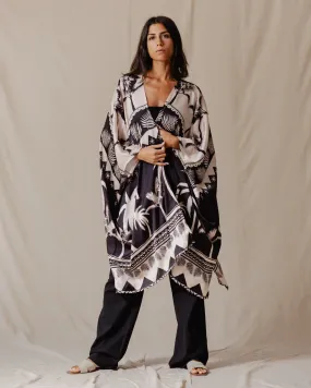 Palms Short Kimono Black