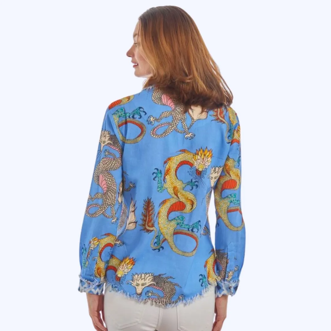 Periwinkle Dragon Print Shirt