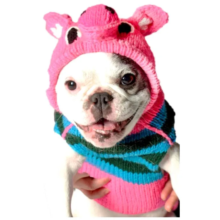 Pink Piggy Hoodie Dog Sweater