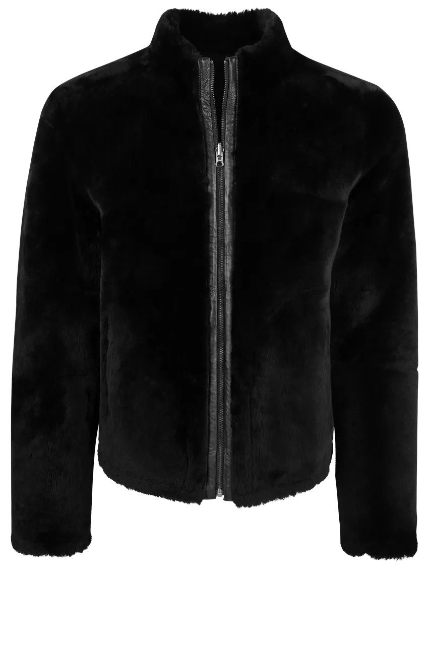 Pinto Ranch Shearling Reversible Jacket -Solid Black