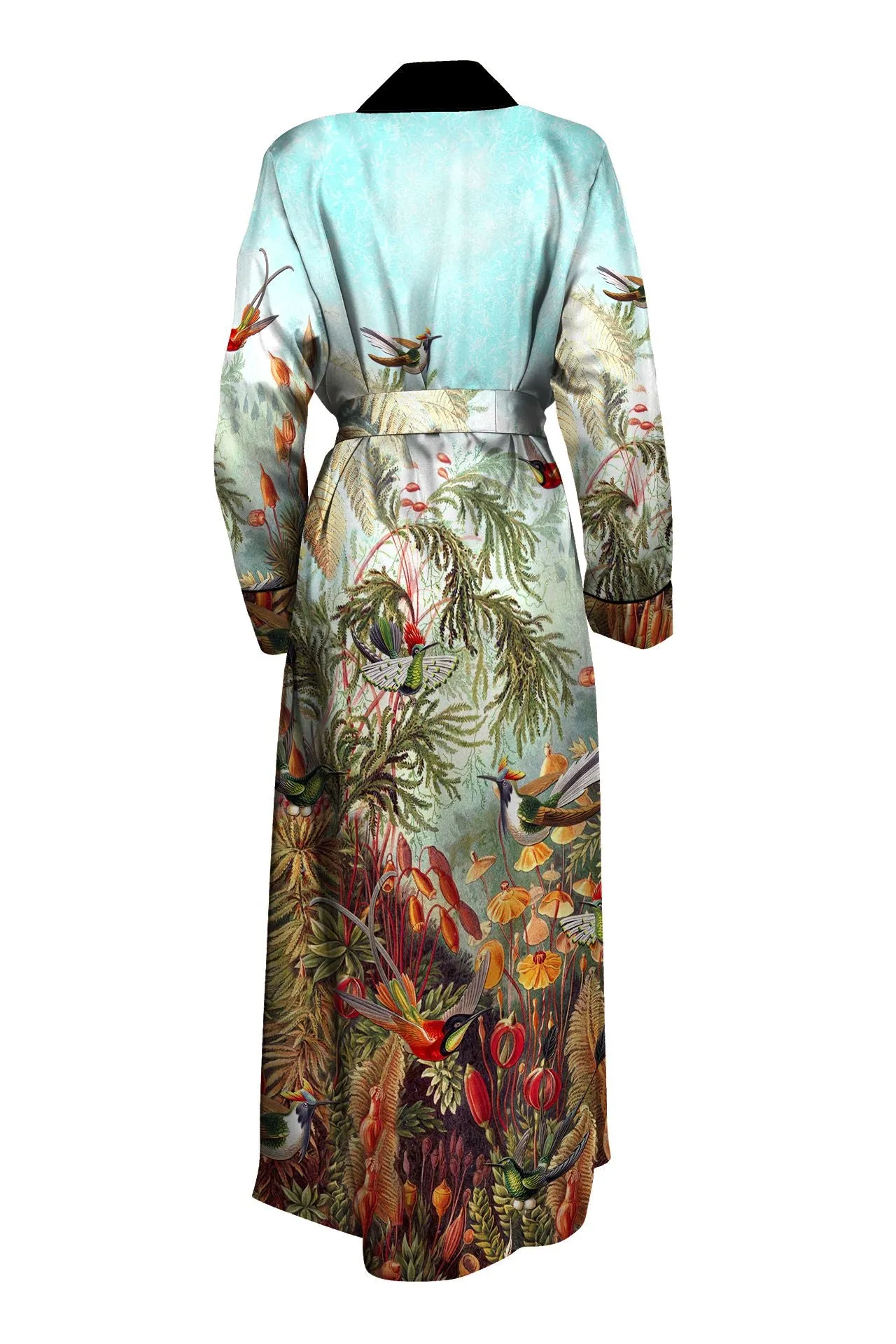 Printed Long Duster Robe in Santorini