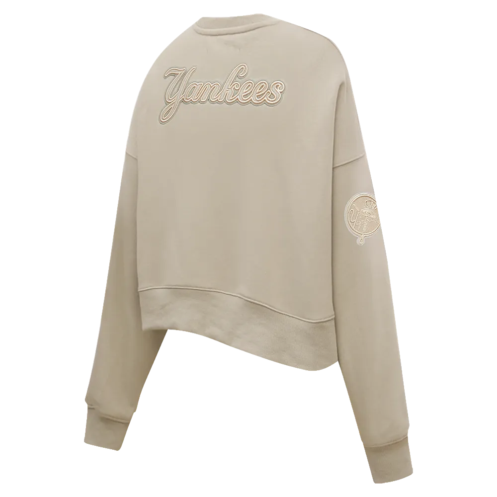 Pro Max Yankees Crop Sweatshirt Sweater - Taupe