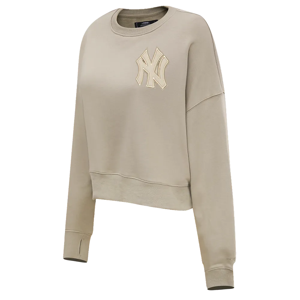 Pro Max Yankees Crop Sweatshirt Sweater - Taupe