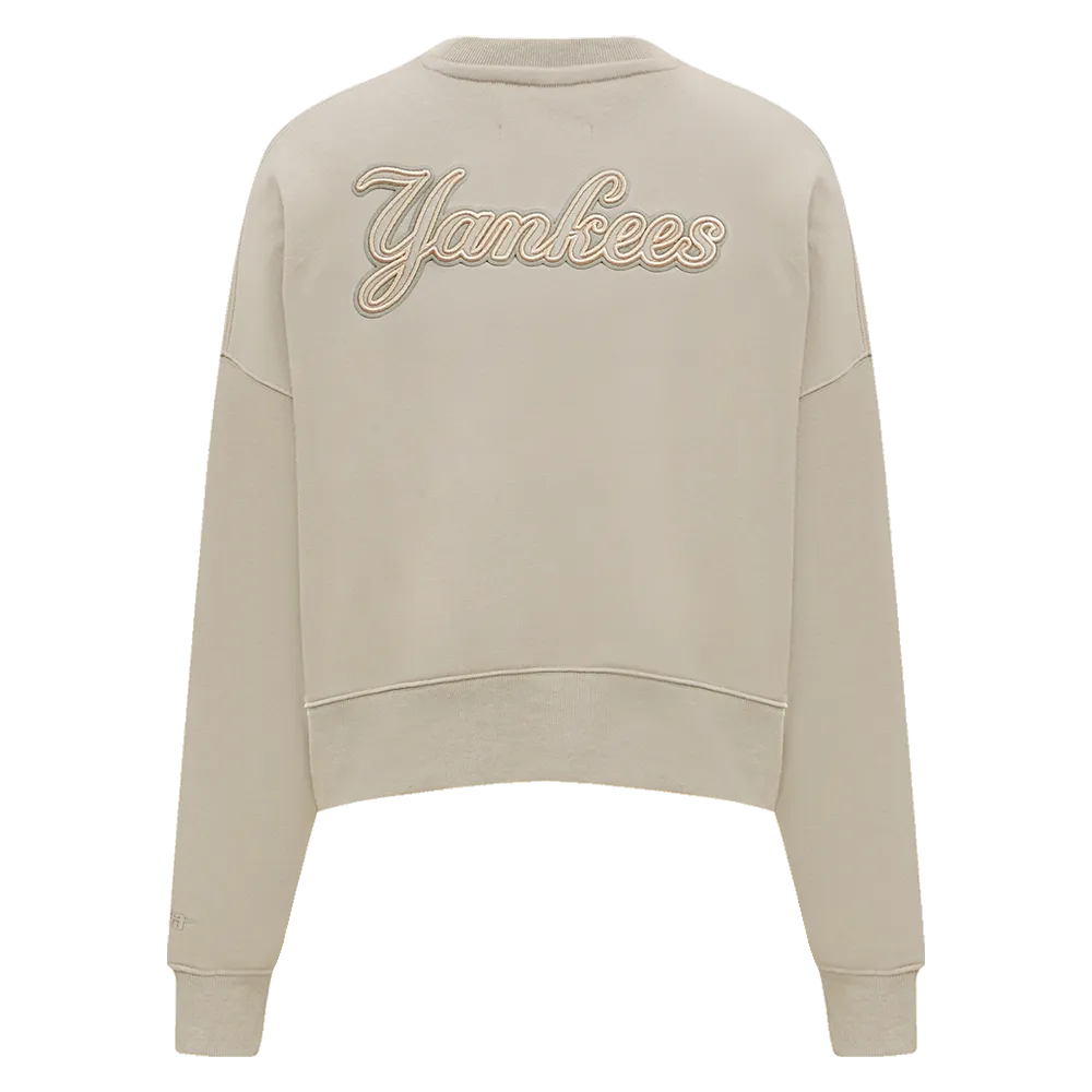 Pro Max Yankees Crop Sweatshirt Sweater - Taupe