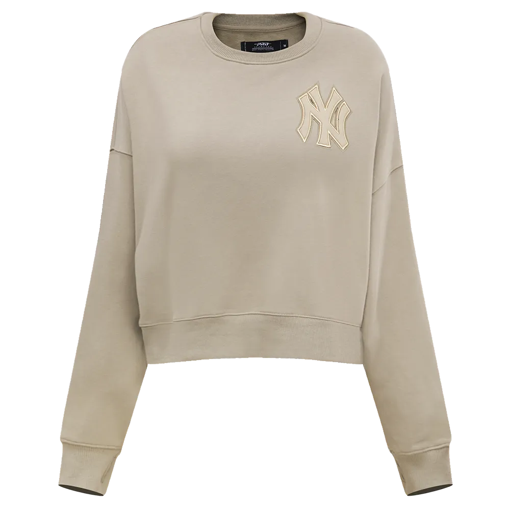 Pro Max Yankees Crop Sweatshirt Sweater - Taupe