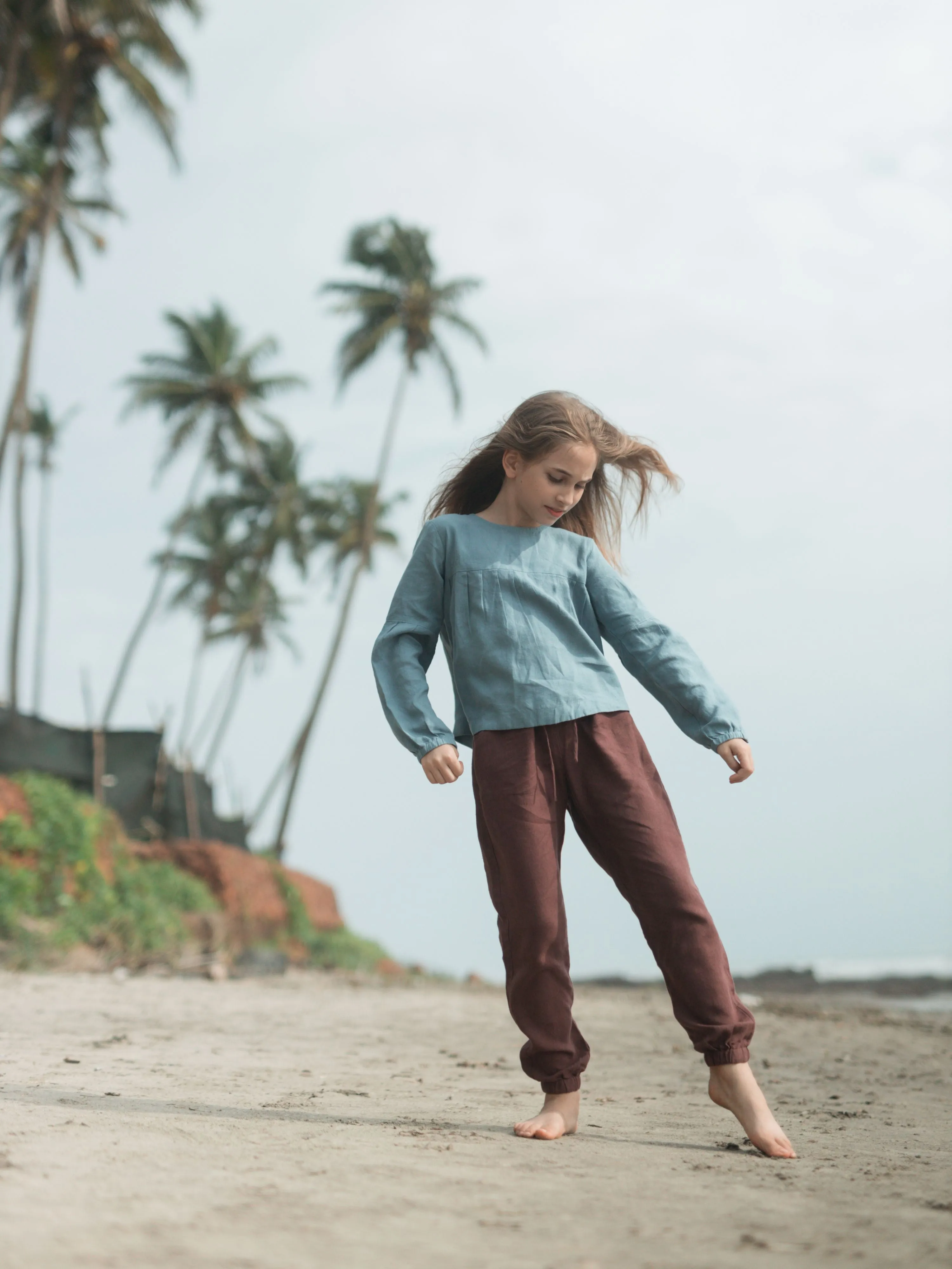 Puff Sleeve Linen Top