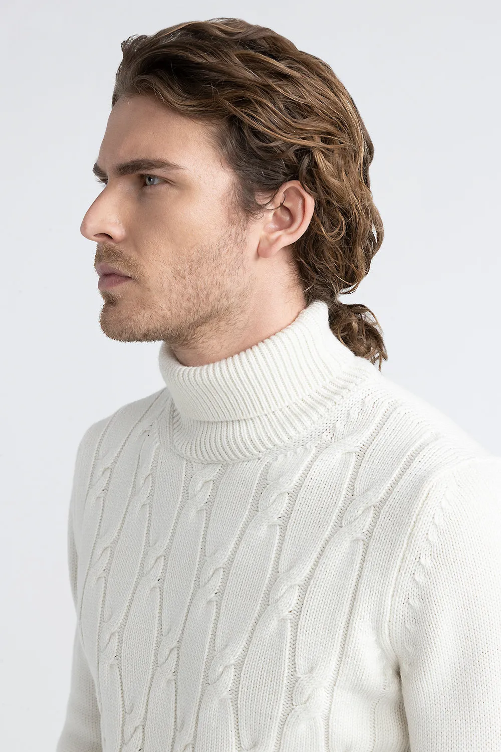 Pure merino wool high neck sweater