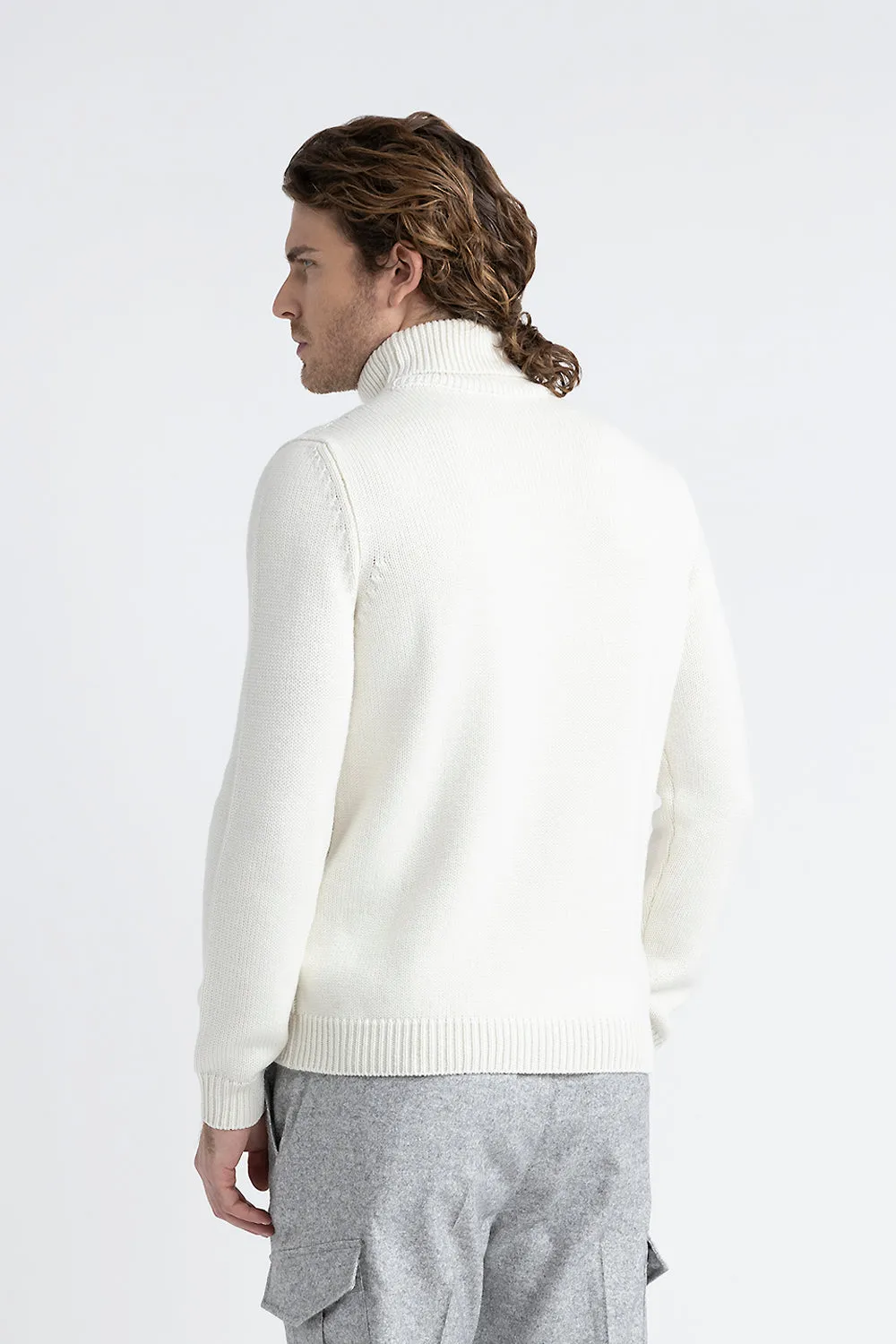 Pure merino wool high neck sweater