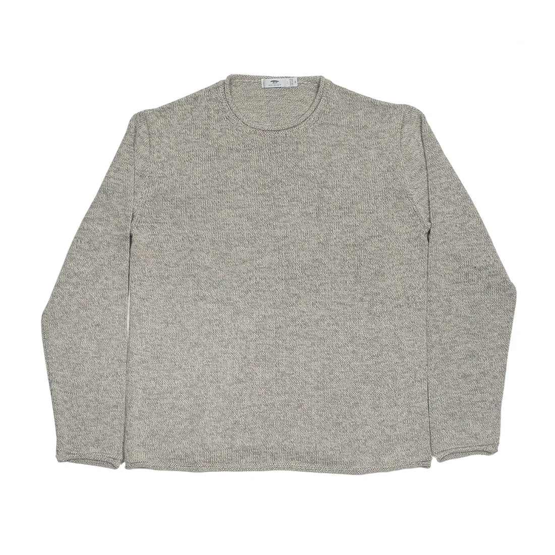 "Oatmeal" alpaca & silk rolled edge tunic sweater (Exclusive)