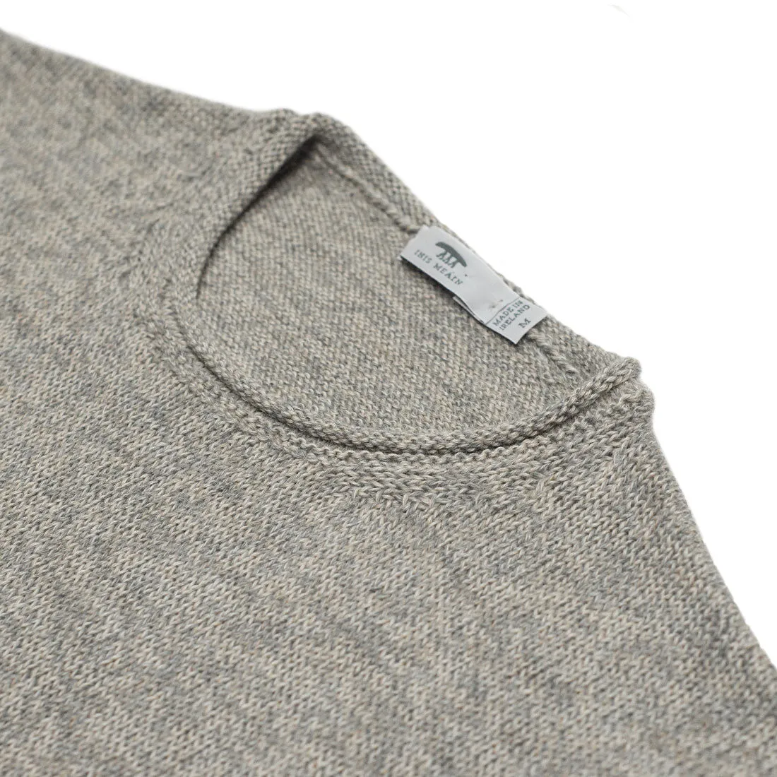 "Oatmeal" alpaca & silk rolled edge tunic sweater (Exclusive)