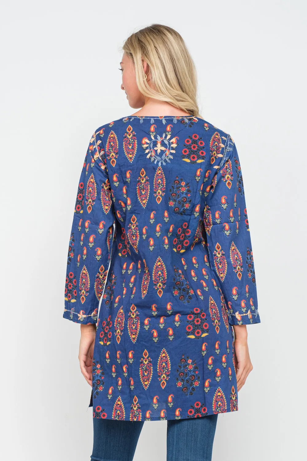 RAJ ADA BLUE EMBROIDERED TUNIC