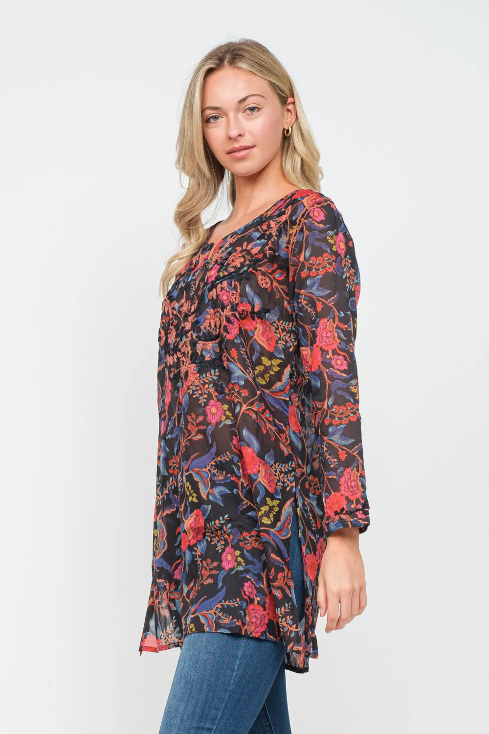 RAJ EVIE PRINTED EMBROIDERED TUNIC