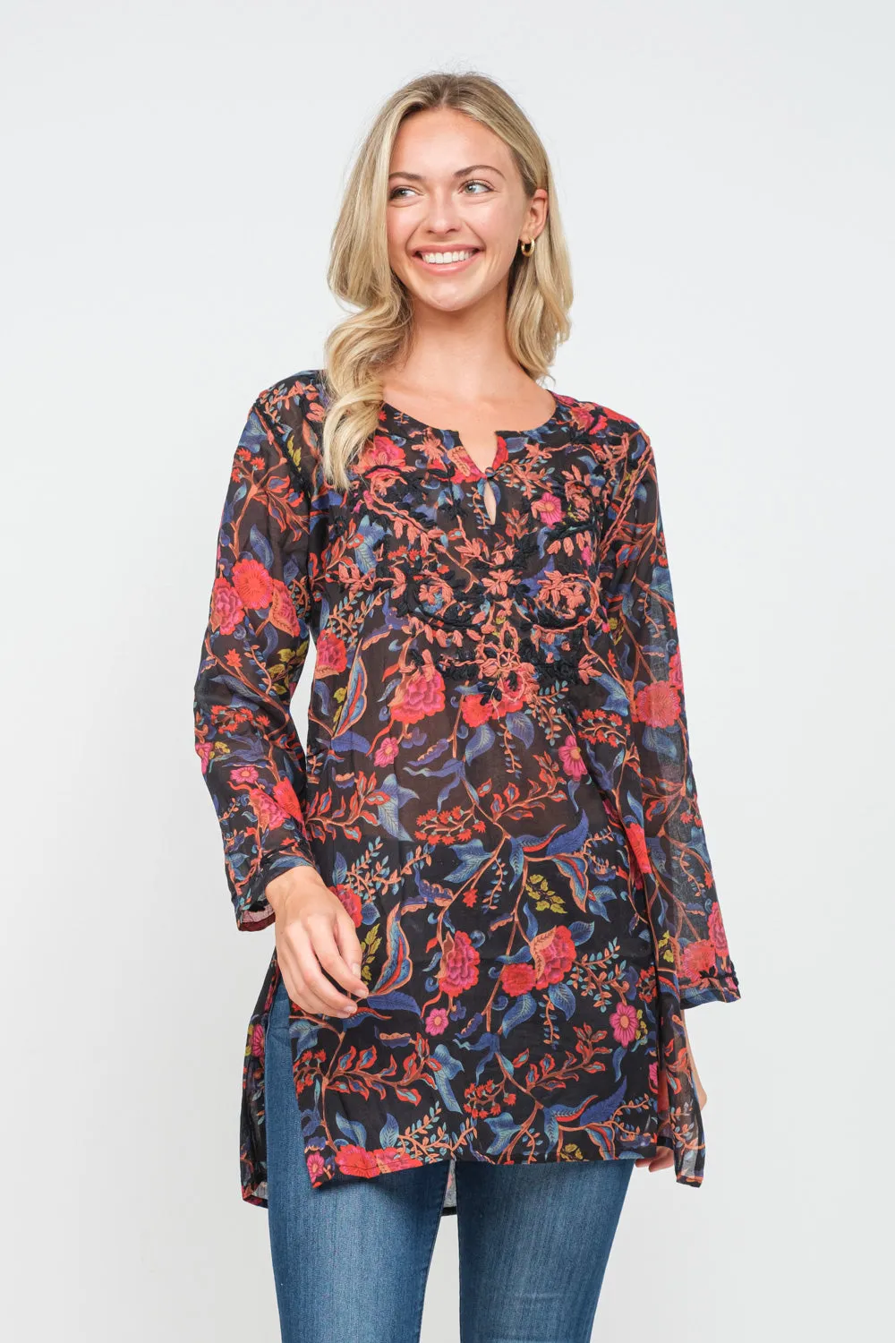 RAJ EVIE PRINTED EMBROIDERED TUNIC