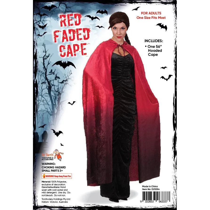 Red Faded Hooded Cape 140 cm