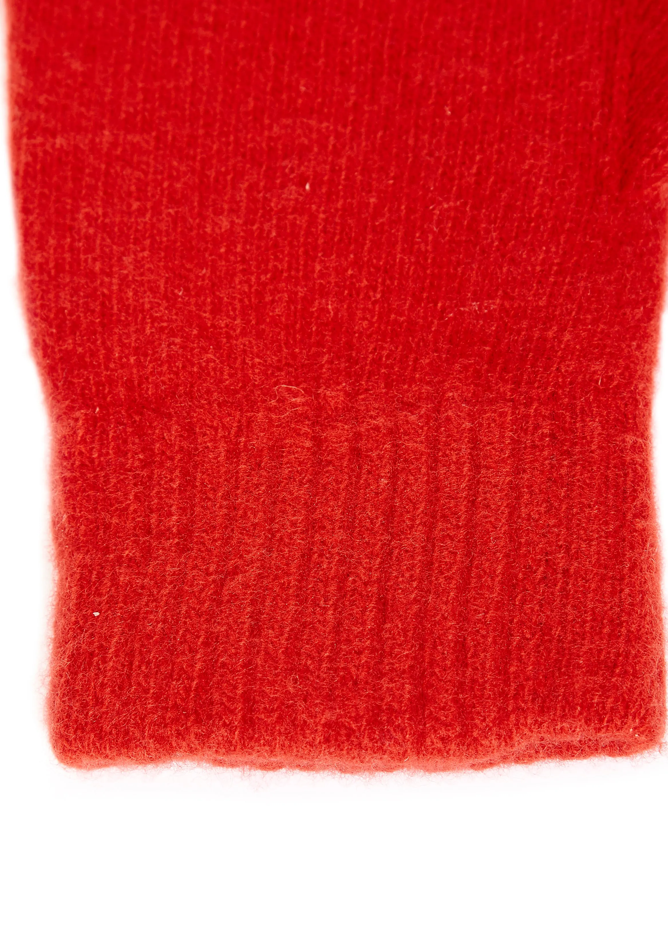 Red Mens Wool and Cashmere Mix Gloves