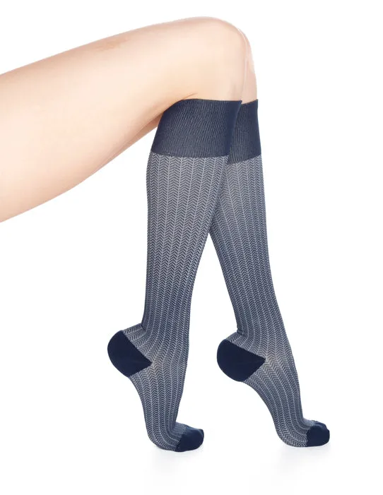 Rejuvahealth Herringbone 15-20mmHg Compression Knee Highs