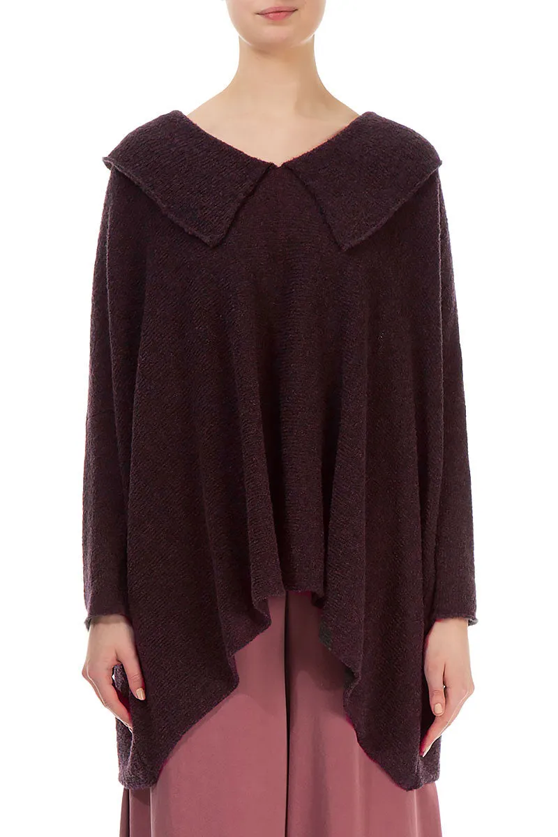 Relaxed Collar Mulberry Wool Sweater