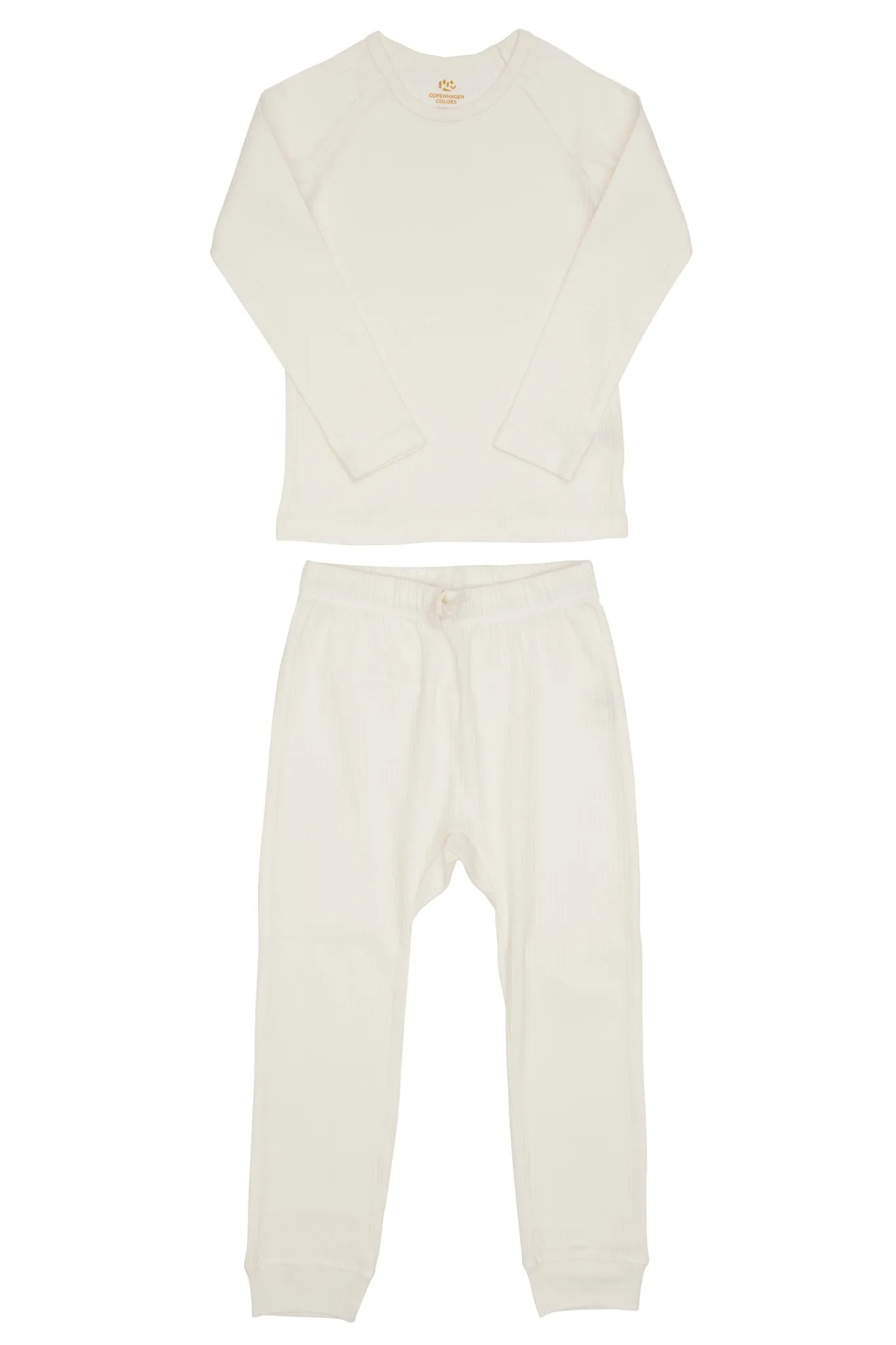 RIB JERSEY LONG JOHNS SET - CREAM