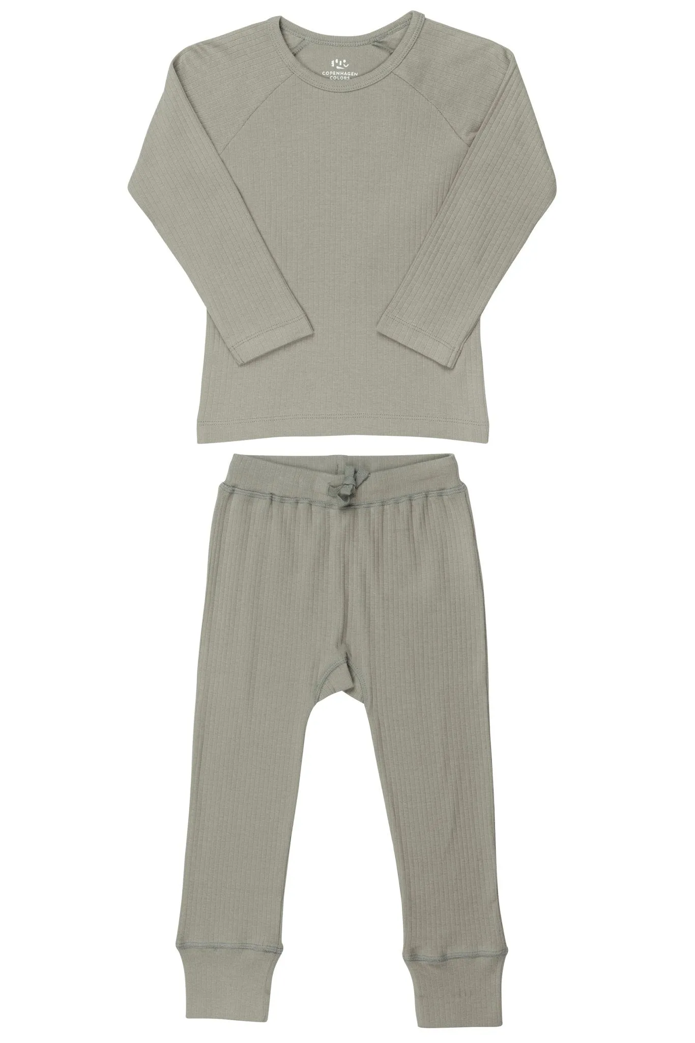 RIB JERSEY LONG JOHNS SET - LT. GREY