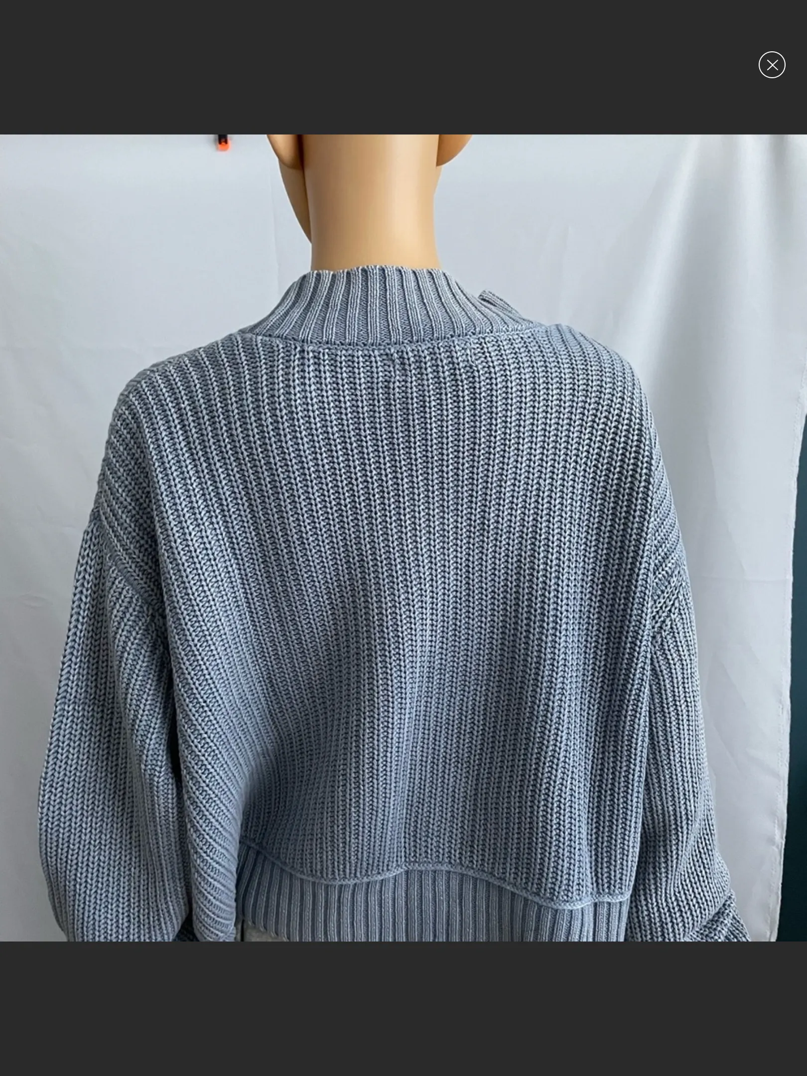 Ribbed Cropped Mock-Neck Sweater