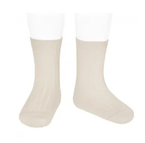 Ribbed, Short Socks LINEN