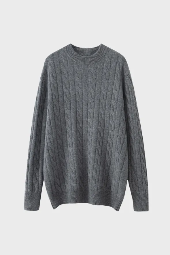 Rich Cable-Knit Merino Sweater