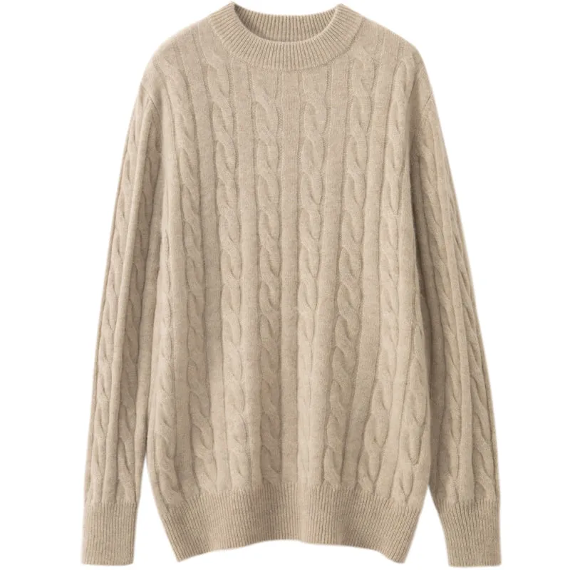 Rich Cable-Knit Merino Sweater