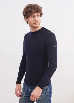 Rochefort sailor jumper - slim fit, in merino wool (NAVY)