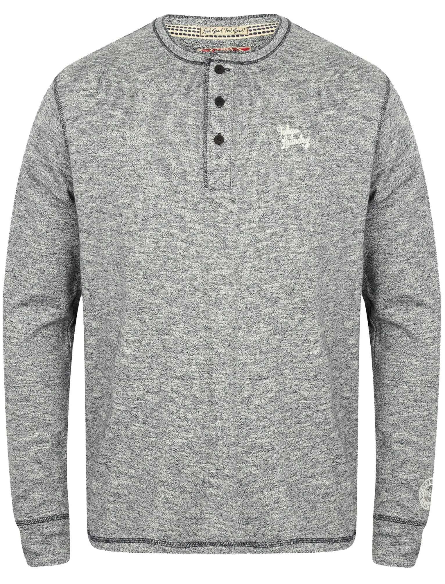 Roosevelt  Long Sleeve Henley Top in Dark Navy - Tokyo Laundry