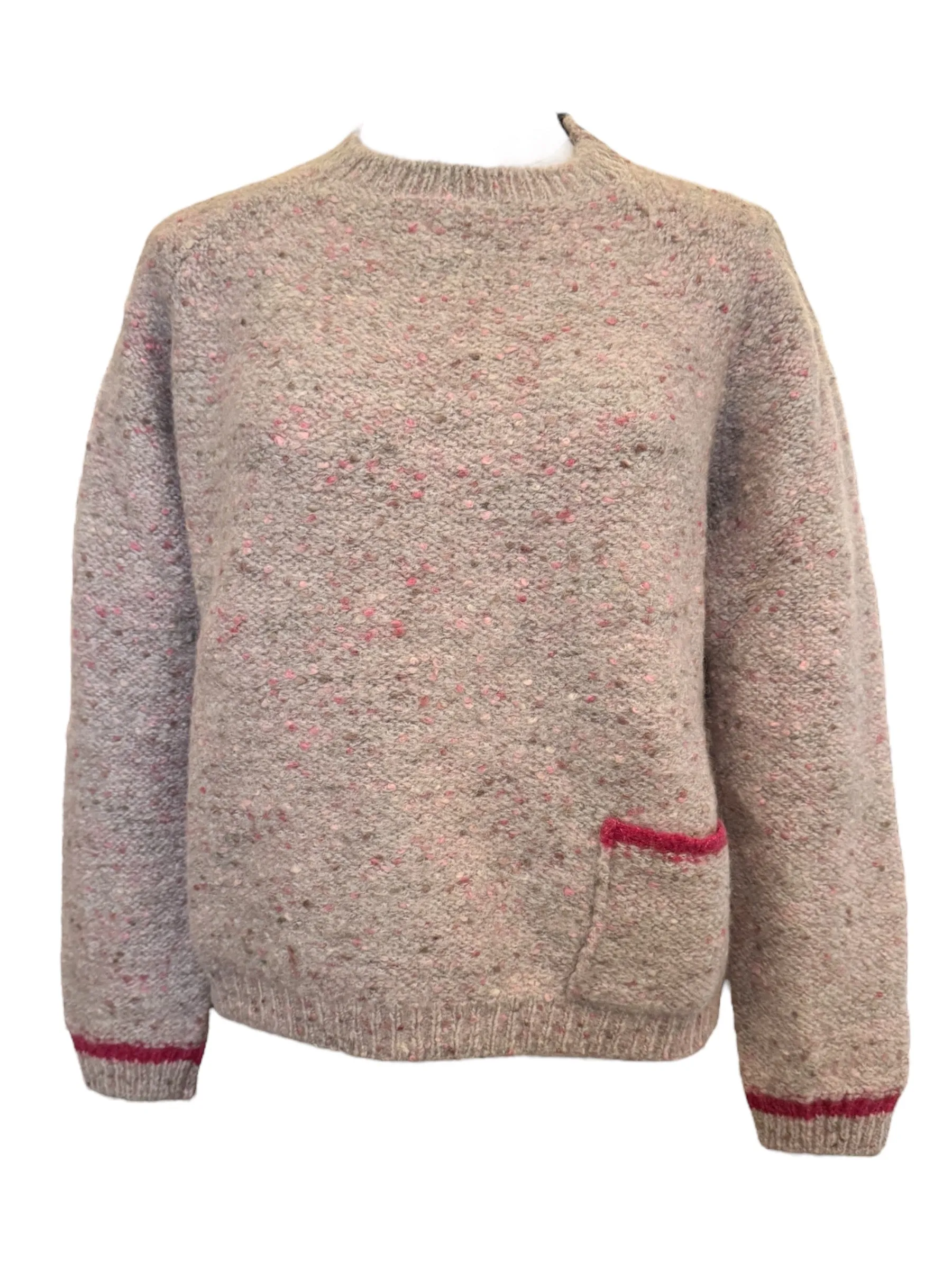 Rosso35 Alpaca Blend Sweater Pink Donegal