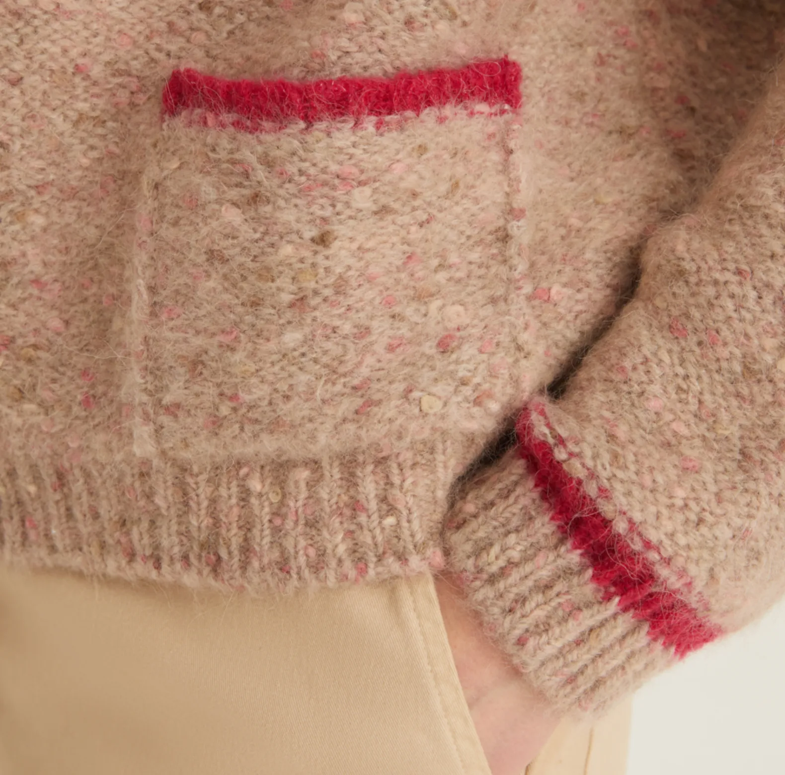 Rosso35 Alpaca Blend Sweater Pink Donegal